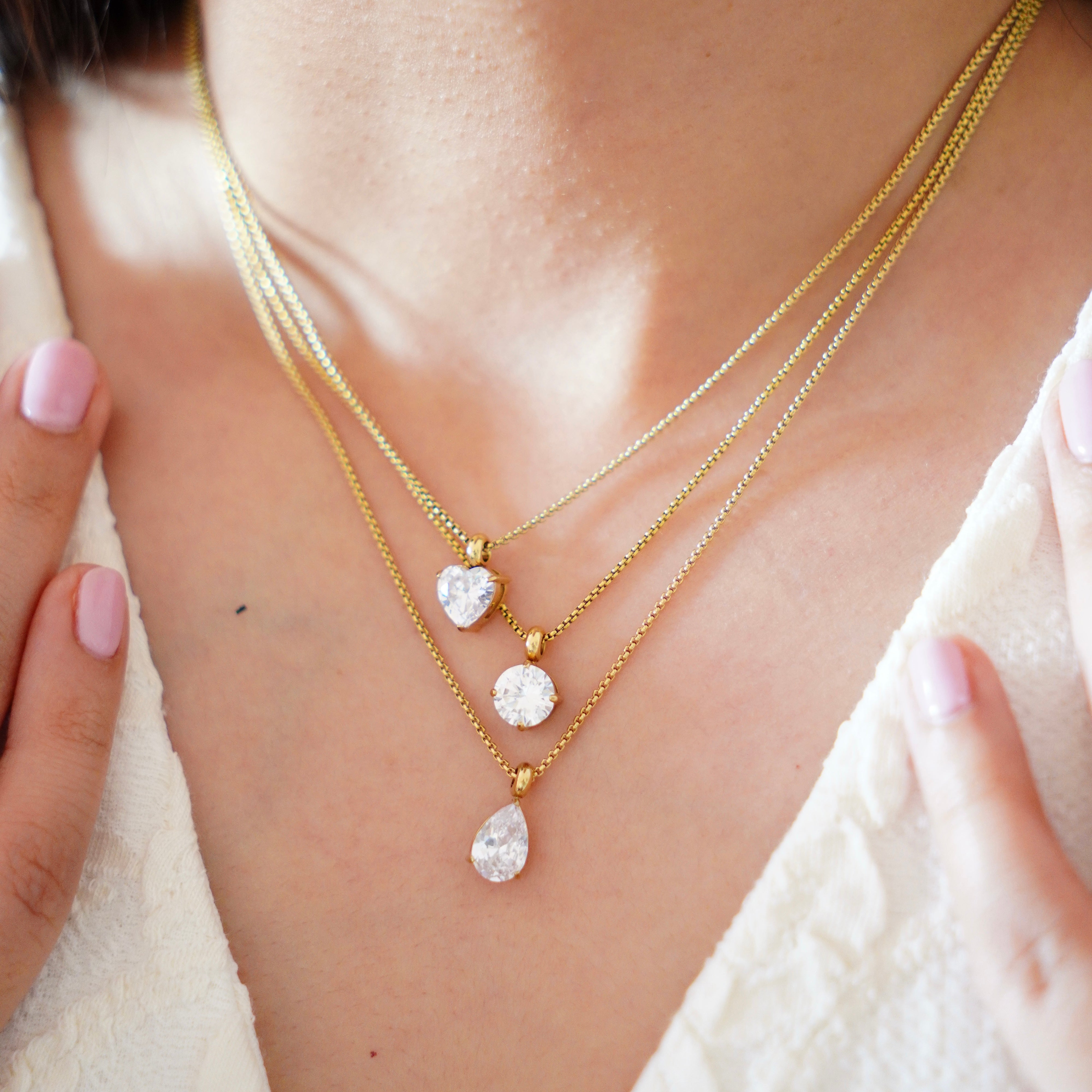 Solitaire Collection Necklace-Explore our exclusive CZ Emerald Crescent Moon Necklace collection. Elevate your style with our stunning designs. Order now for a touch of elegance! 🚀-Dazzledvenus