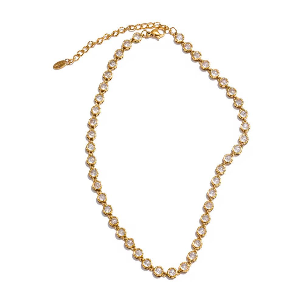 Willow Bezel Tennis Necklace-Express your style and affection with a love choker necklace. Purchase now from our collection, reflecting your unique taste and personality. Shop now! ✨-Dazzledvenus