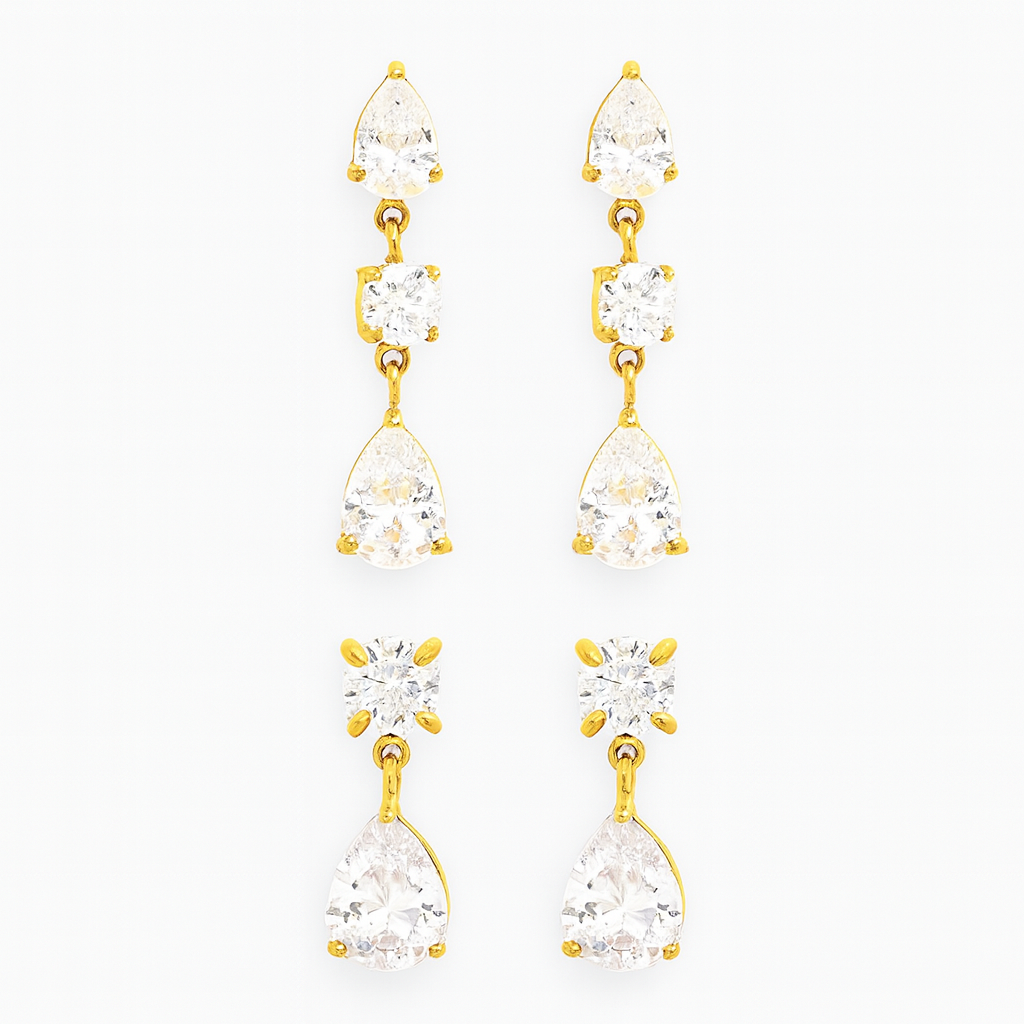 Couture Brilliant Pear Earring-Medium Infinity Hoop Earrings in 18k gold plated stainless steel. Lightweight, non-tarnish and waterproof everyday hoops. A perfect daily wear gold earring.-Dazzledvenus