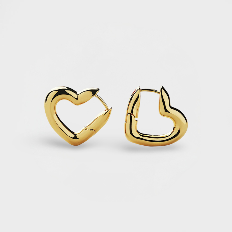 Amour Heart Hoop Earring-Shop our collection of romantic and stylish heart hoop earrings online. Find the perfect accessory to express your love and elevate your style. Purchase now!💟-Dazzledvenus