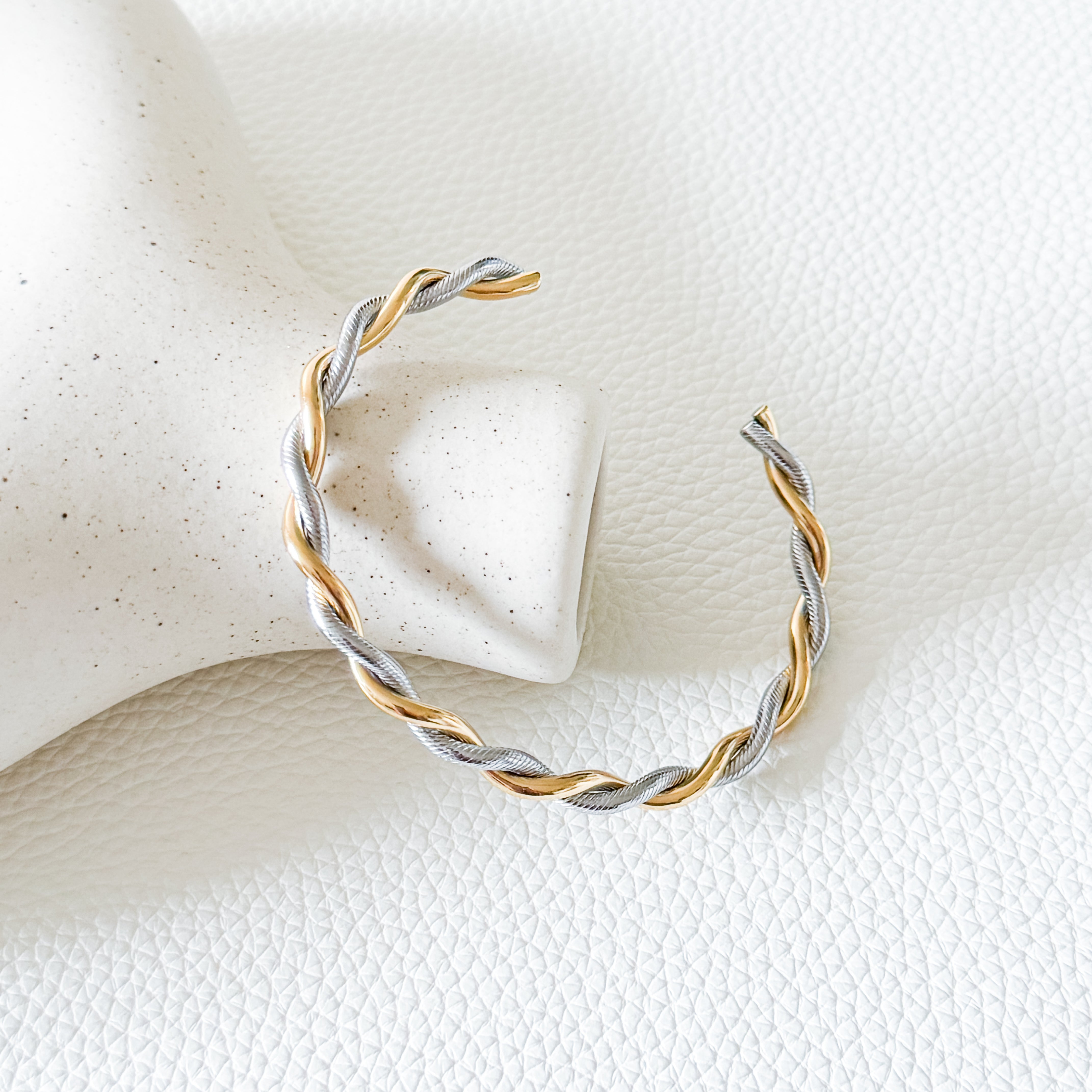 Two Tone Rope Cuff Bangle--Dazzledvenus