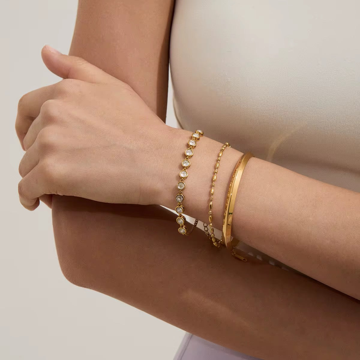 Willow Bezel Tennis Bracelet-Dazzledvenus