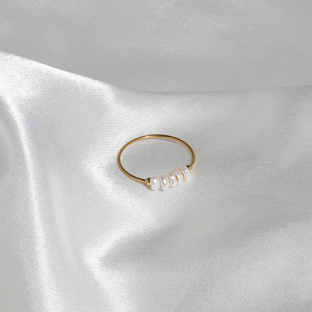 Ariel Dainty Pearl Ring--Dazzledvenus