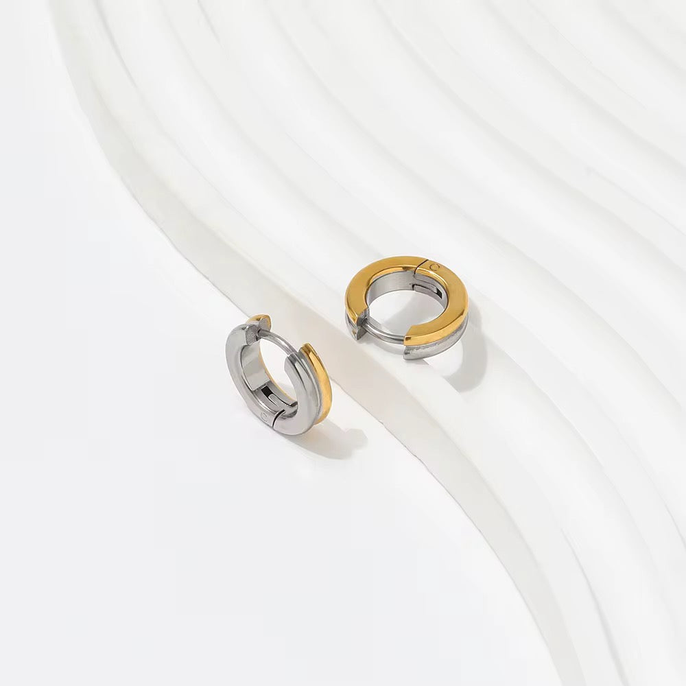 Noir Huggie Hoop Earring-Dazzledvenus