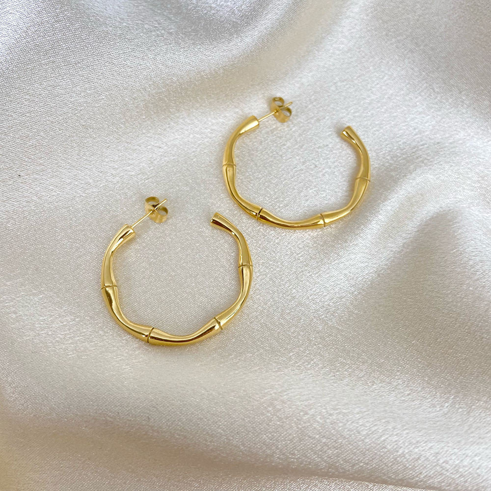 Molten Medium Hoop Earring--Dazzledvenus