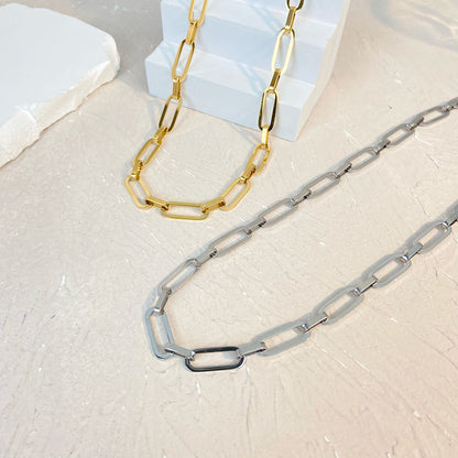 Bold Paperclip Link Chain Necklace--Dazzledvenus