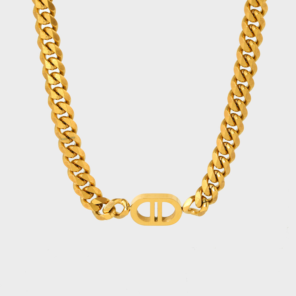 Cuban Chain Chunky Necklace-Make a bold statement with our Cuban Chain Ladies Chunky Necklace. Elevate your look with this trendy accessory. Purchase now for a fashionable upgrade. ❤-Dazzledvenus