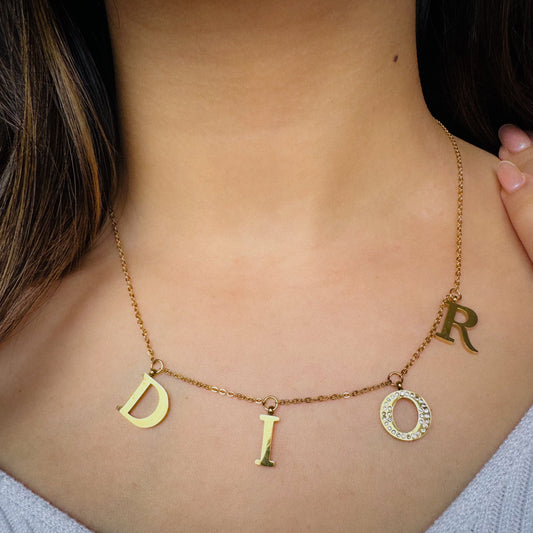 CZ Dangling Letters Dream Necklace-Discover our exquisite CZ Dangling Letters Dream Necklace collection. Elevate your style with our stunning jewelry designs. Don't Miss Out, Buy now! 🏆-Dazzledvenus