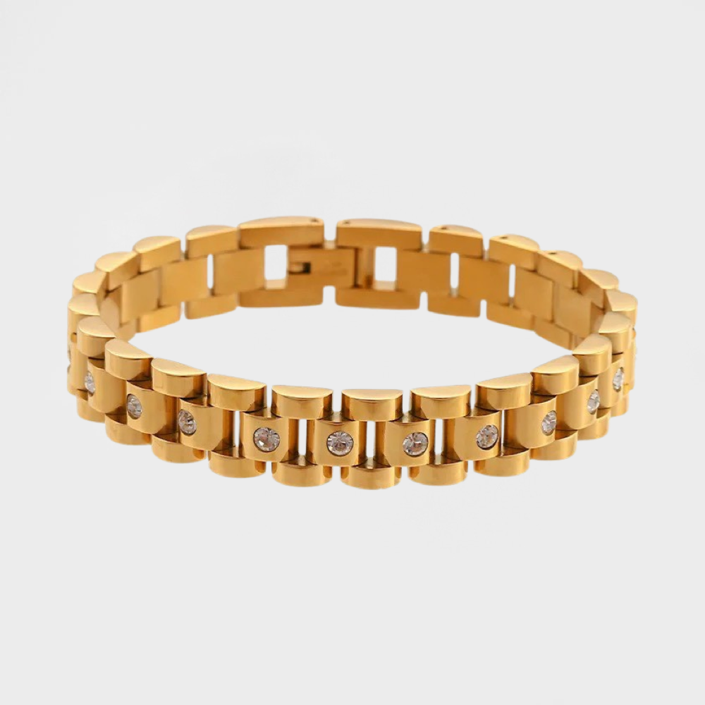 CZ Diamond Watch Band Link Chain Bracelet-18cm-Dazzledvenus