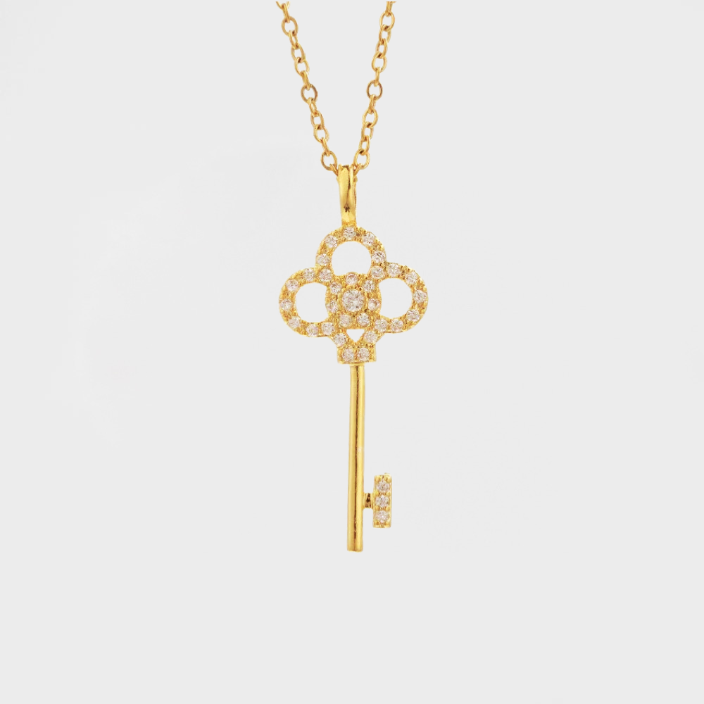 Crown Key Pendant Necklace--Dazzledvenus