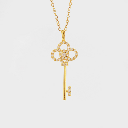 Crown Key Pendant Necklace--Dazzledvenus