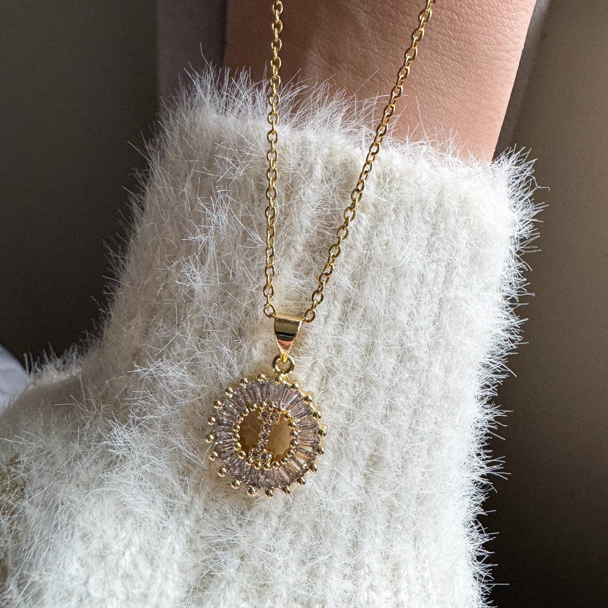 CZ Initial Pendant Frost Necklace-Elevate your style with our stunning CZ Initial Pendant Frost Necklace. Buy now for sparkling style and shine with elegance wherever you go! 🔥-Dazzledvenus