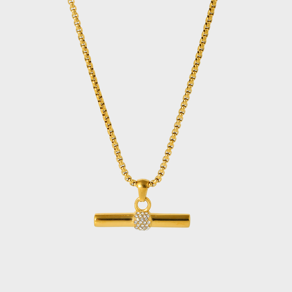 CZ T Bar Necklace-Shop our chic and versatile CZ T-Bar Necklaces online. Elevate your style with these versatile and chic accessories! Buy yours now! Visit our website!⚡-Dazzledvenus