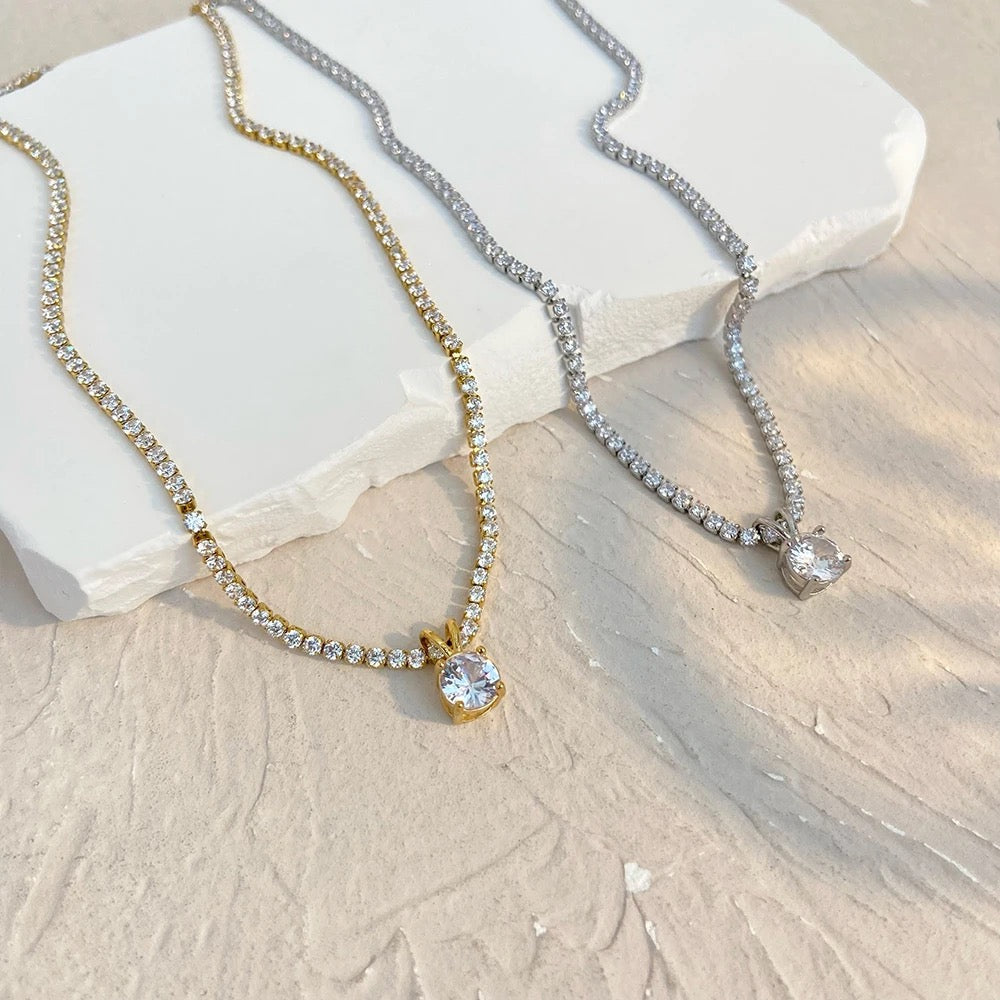 CZ Tennis Necklace-Purchase authentic CZ Tennis Necklace online. Explore our exclusive collection of Celtic-inspired jewelry. Find your unique piece today! Shop now!💥-Dazzledvenus