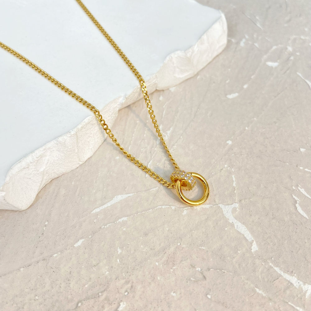 CZ Zircon Interlocking Infinity Circle Necklace-Purchase an infinity circle necklace online, symbolizing eternal style and meaning. Explore our collection and add a timeless piece to your jewelry today!🎯-Dazzledvenus