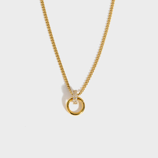 CZ Zircon Interlocking Infinity Circle Necklace-Purchase an infinity circle necklace online, symbolizing eternal style and meaning. Explore our collection and add a timeless piece to your jewelry today!🎯-Dazzledvenus