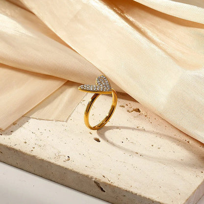 CZ Zircon Love Heart Shaped Ring-Find your perfect heart-shaped ring among various styles. Explore our collection for exquisite heart ring jewelry and find the perfect style. Shop now!🔥-Dazzledvenus
