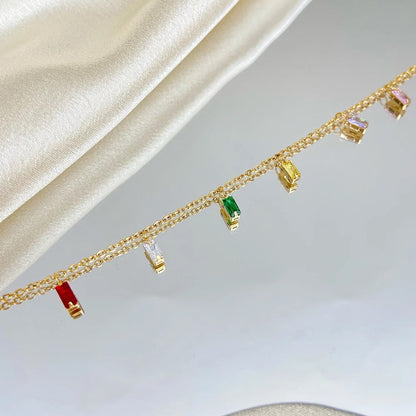 Chakra Multi Colour Dangling Charms Bracelet--Dazzledvenus