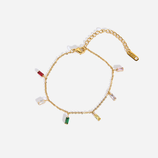 Chakra Multi Colour Dangling Charms Bracelet--Dazzledvenus