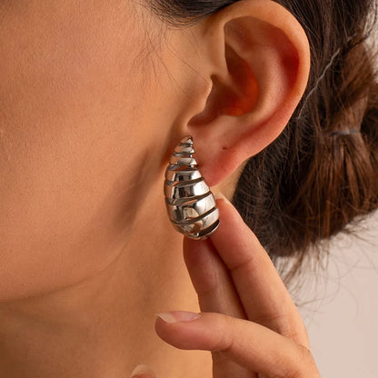 Chunky Spiral Tear Drop Earring--Dazzledvenus