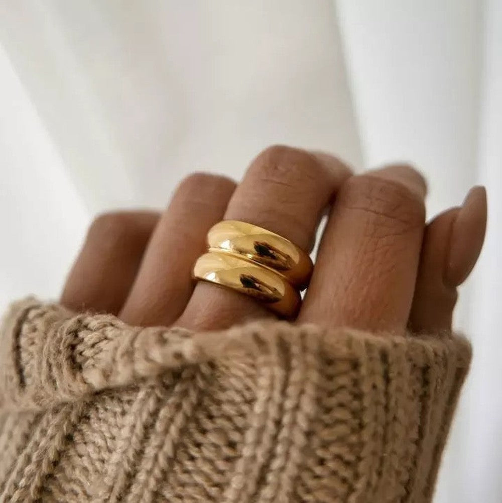 Chunky Sculpted Bold Dome Ring--Dazzledvenus