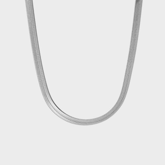 Classic Flat Snake Chain Necklace-Elevate your style with our Classic Flat Snake Chain Necklace. Experience timeless elegance and sophistication. Shop now and elevate your style effortlessly!-Dazzledvenus