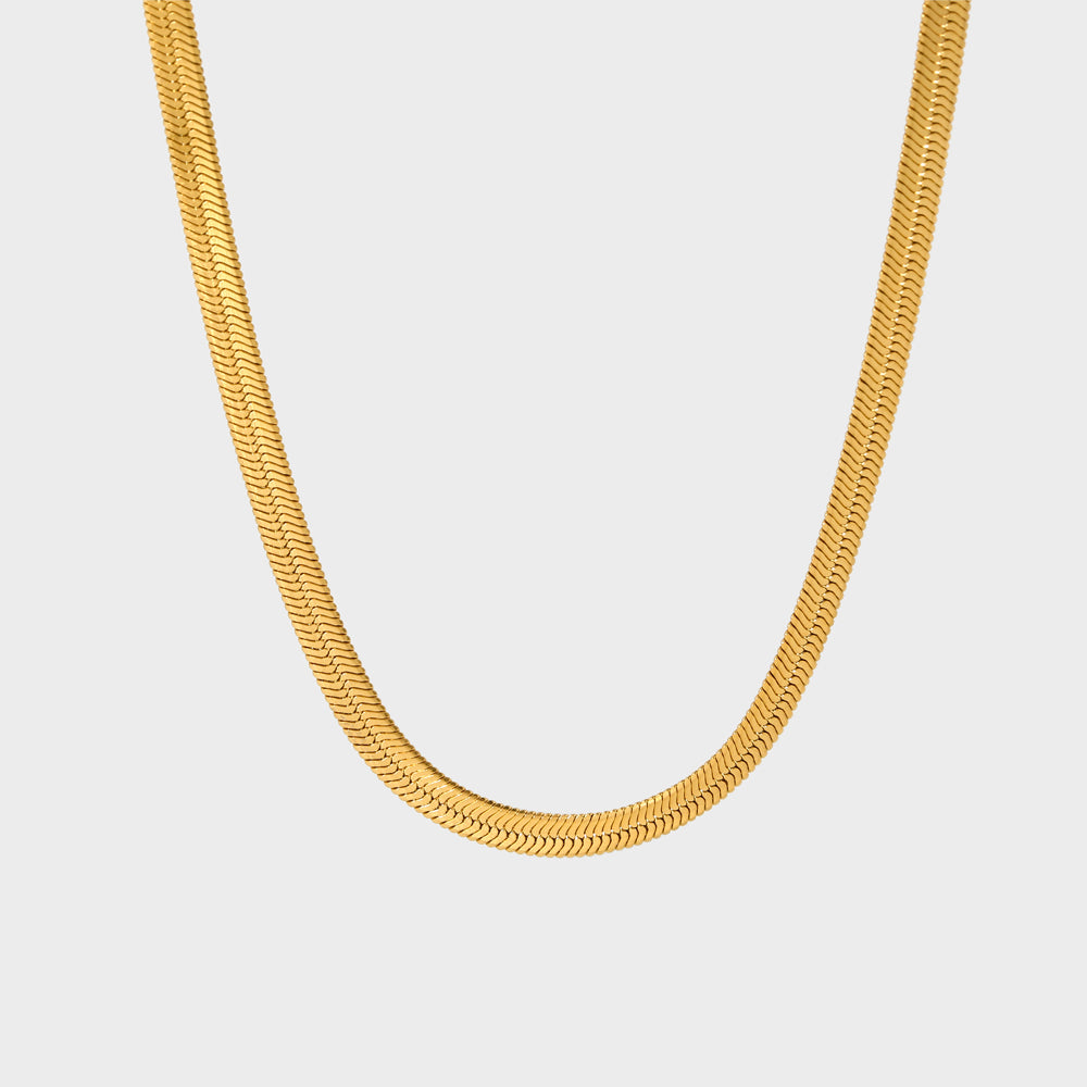 Omega Flat Herringbone Necklace--Dazzledvenus