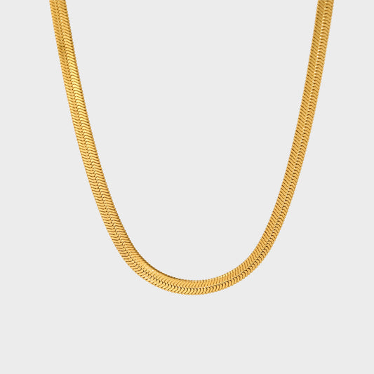 Classic Flat Herringbone Snake Necklace--Dazzledvenus