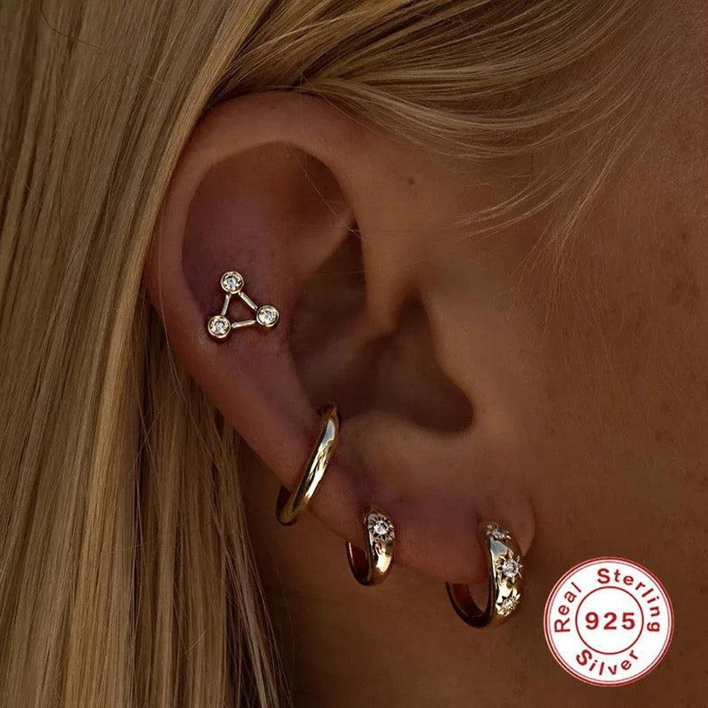 Star Burst Huggie Hoop Earring--Dazzledvenus