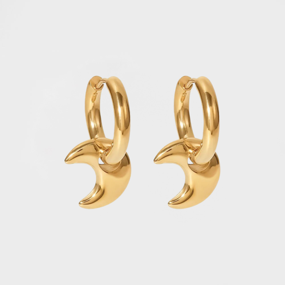 Crescent Hoop Earring-Dazzledvenus