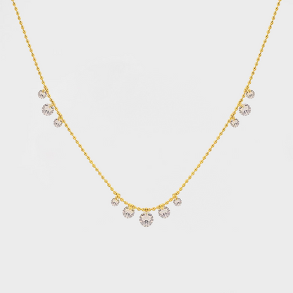 Dangle Crystals Beaded Chain Necklace--Dazzledvenus