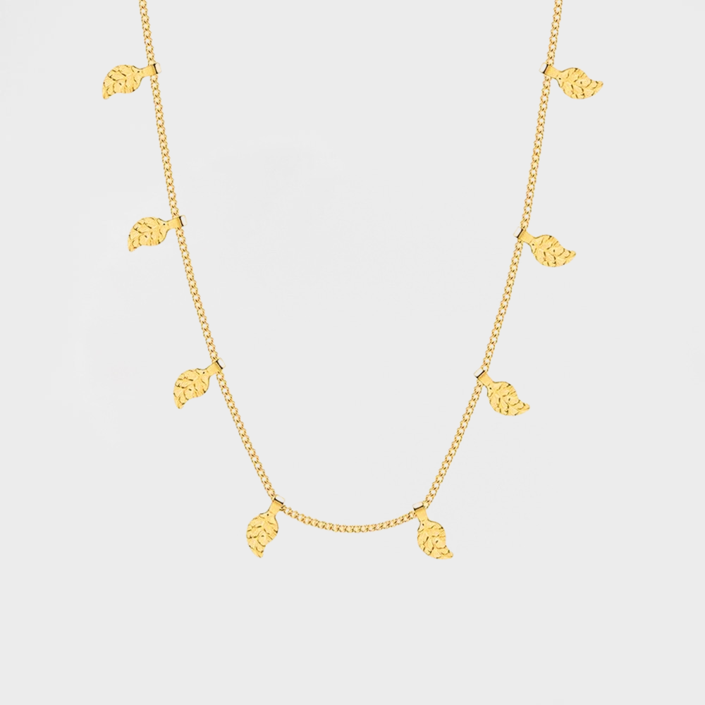 Delicate Leaf Clavicle Chain Necklace--Dazzledvenus