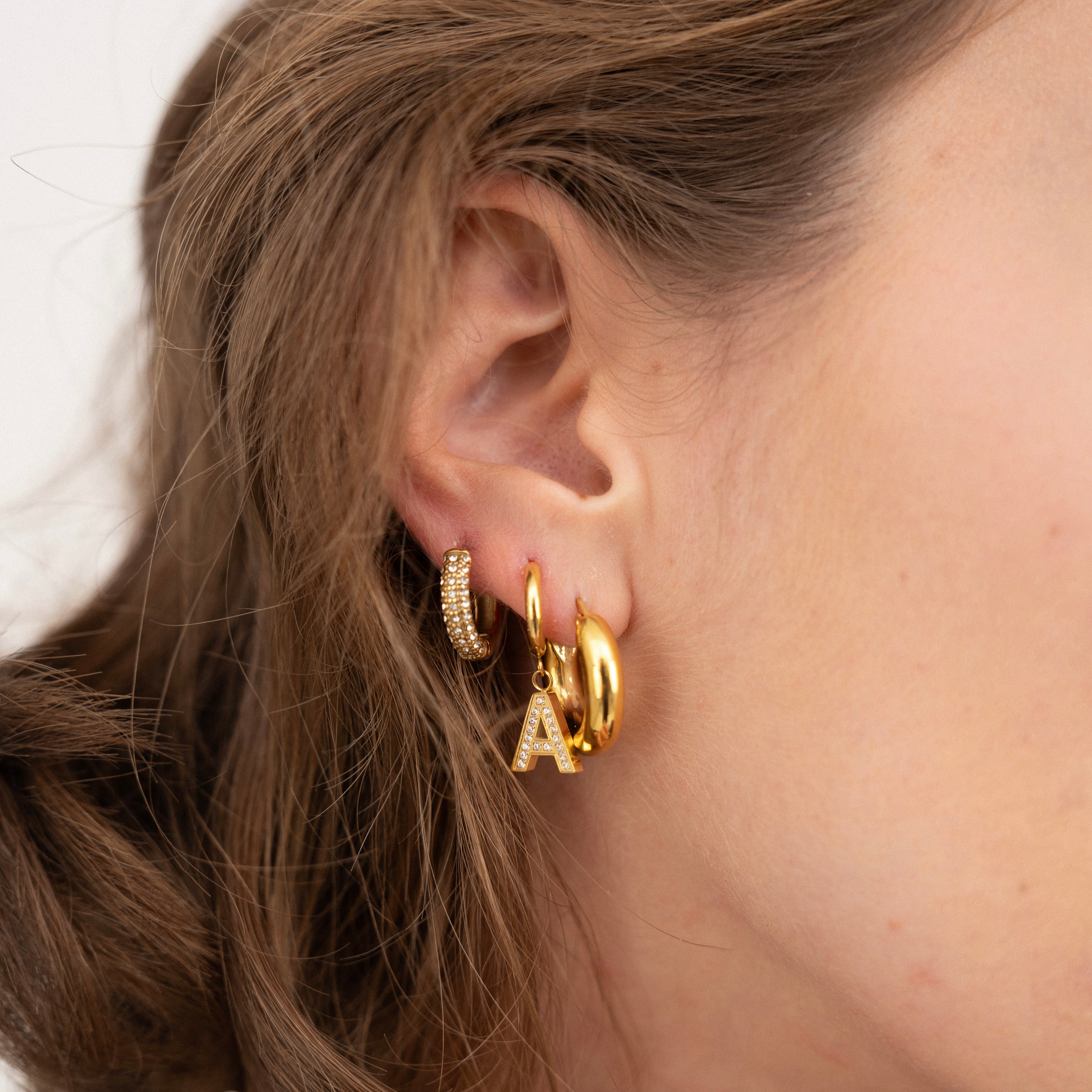 Scarlett Pavè Huggie Hoop Earring-Dazzledvenus