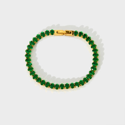 Marquise Tennis Bracelet-Green-Dazzledvenus