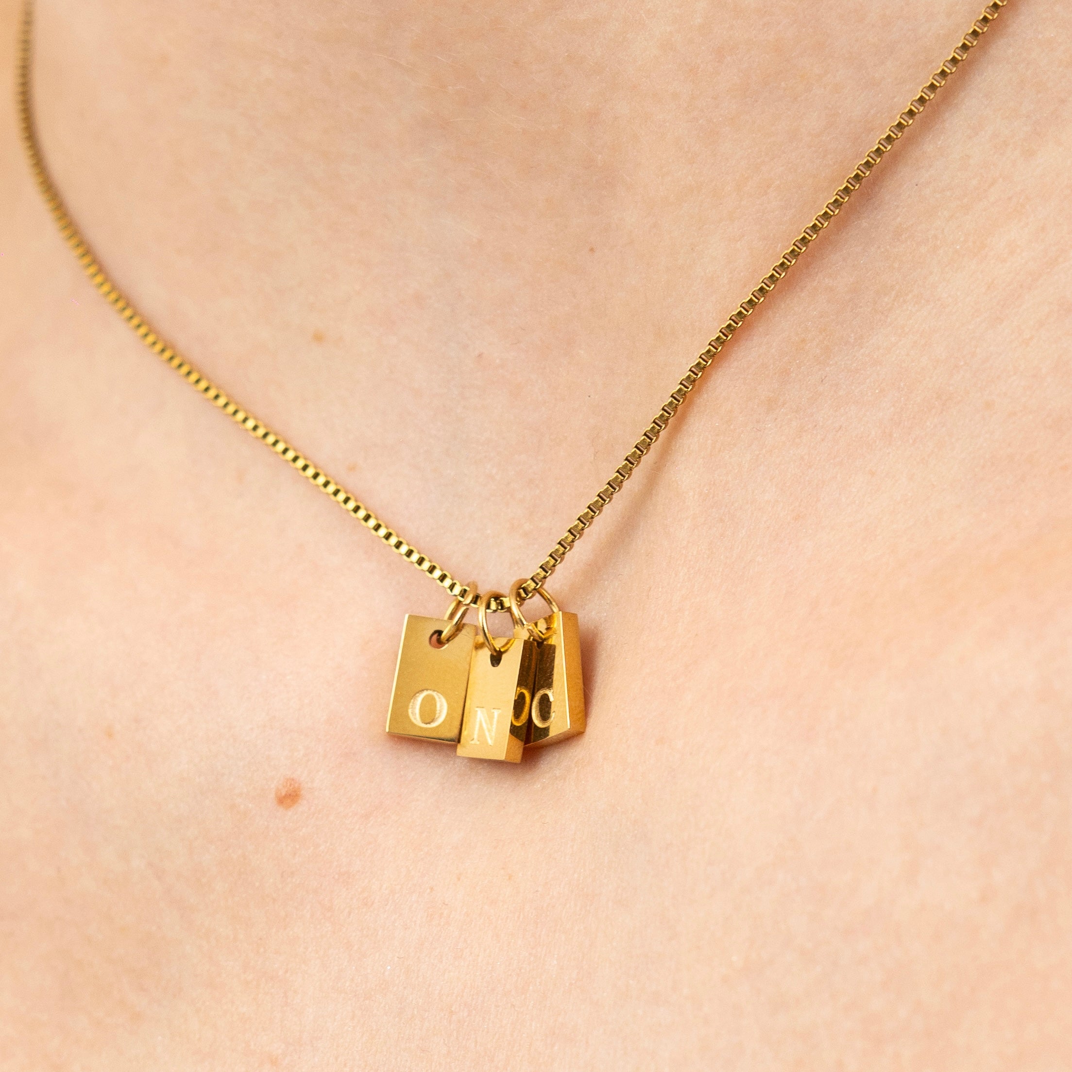 Mini Tablet Initial Necklace-Dazzledvenus