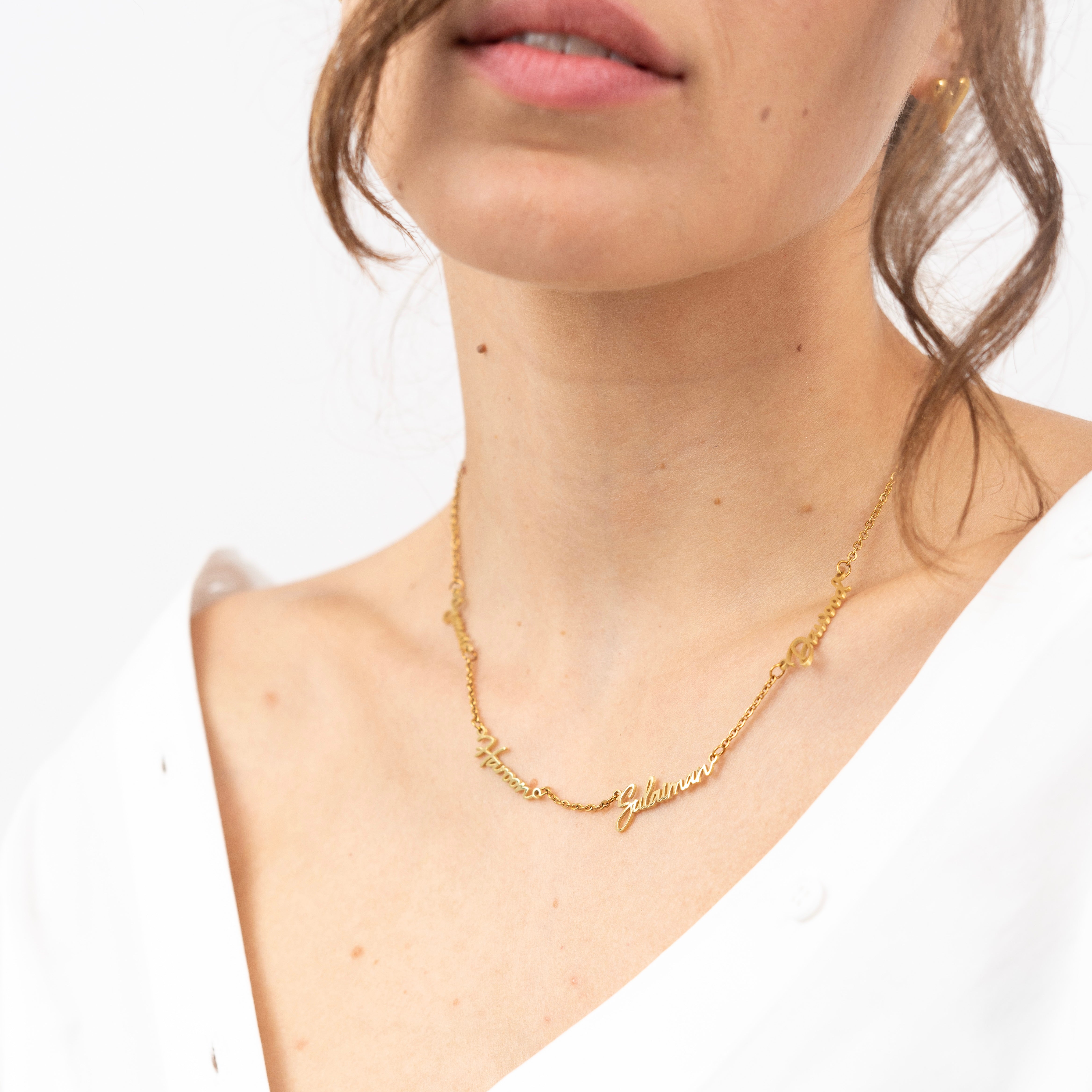 Family Tribe Name Necklace-Elevate your fashion game instantly! Order your Personalized Bubble Name Choker today to add a personalized touch to your style. Don't miss out. Shop Now! 💥-Dazzledvenus