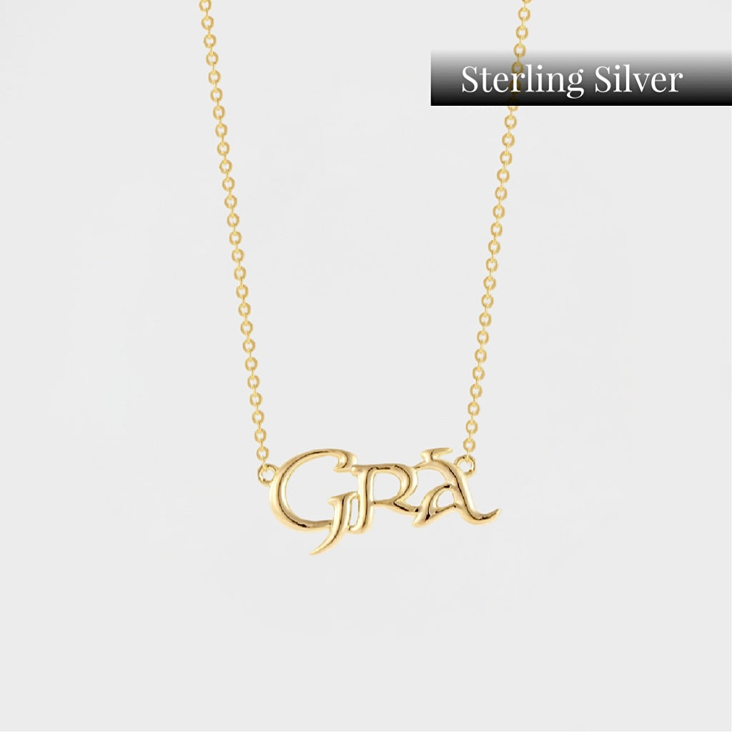 Irish Grà Necklace-Irish Grá necklace meaning ‘love’ in Irish. 925 sterling silver, 18k gold plated and non-tarnish. A meaningful Irish heritage gift shipped worldwide. -Dazzledvenus