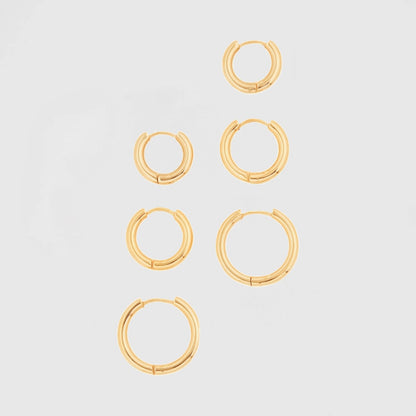 Easy Hoop Earrings Set-Discover elegant 18k yellow gold hoop earrings, perfect for making style statements. Explore our collection for timeless designs that elevate your look! ✨-Dazzledvenus