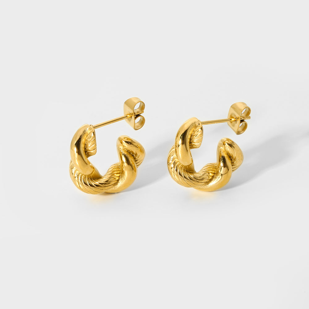 Mini Croissant Hoop Earring--Dazzledvenus