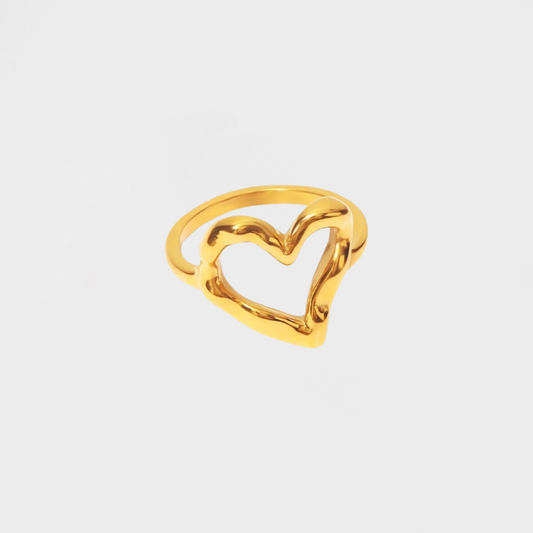 Amour Hammered Heart Ring--Dazzledvenus