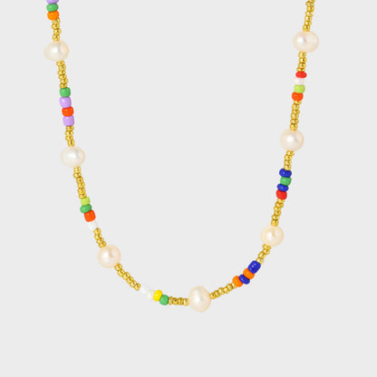 Handmade Colour Pop Beads Pearl Necklace--Dazzledvenus