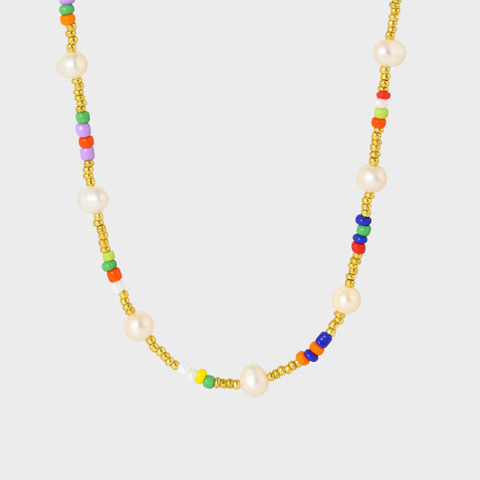 Handmade Colour Pop Beads Pearl Necklace--Dazzledvenus
