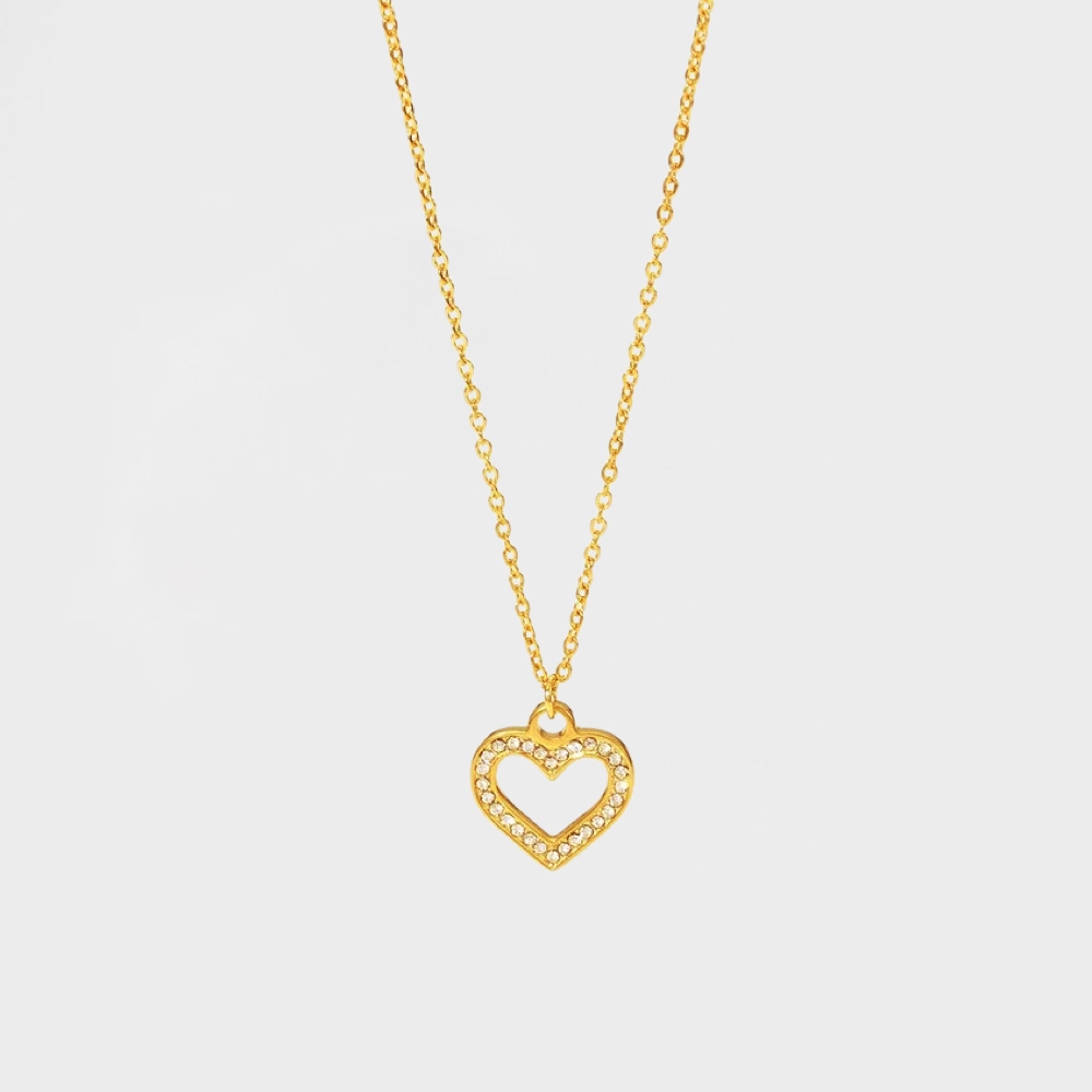 CZ Love Heart Pendant Necklace--Dazzledvenus