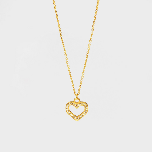 Hollow Love Heart Pendant Necklace--Dazzledvenus