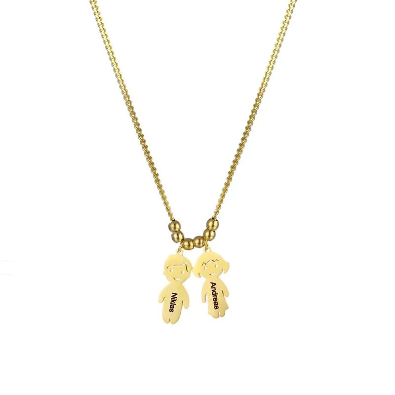 Personalised Upto 5 Kids Charm Name Necklace-Dazzledvenus