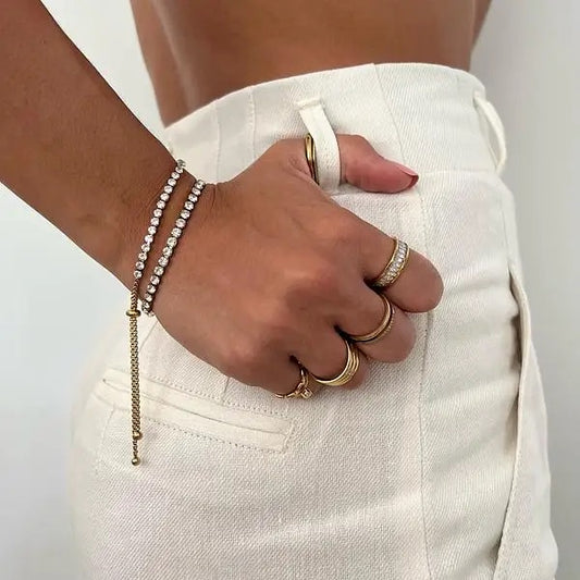 Tennis Bling Pullback Bracelet--Dazzledvenus