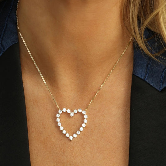 Diamanté Heart Necklace-Explore our elegant Balance Beam T-Bar Chain Necklace collection. Enhance your style with our sophisticated designs. Order now for timeless elegance! 🏆-Dazzledvenus