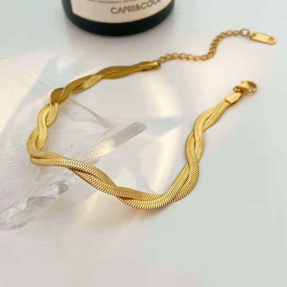 Omega Braided Snake Bracelet-Dazzledvenus