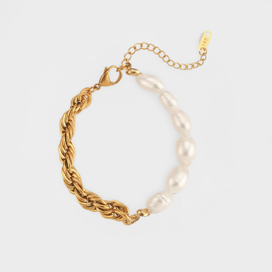 Baroque Pearl & Rope Chain Bracelet--Dazzledvenus