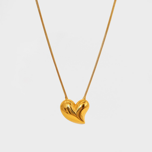Chunky Heart Necklace-Purchase stylish Twisted Herring Bone Necklace. Explore our online collection for trendy accessories reflecting the charm of the Emerald Isle. Order yours now!-Dazzledvenus